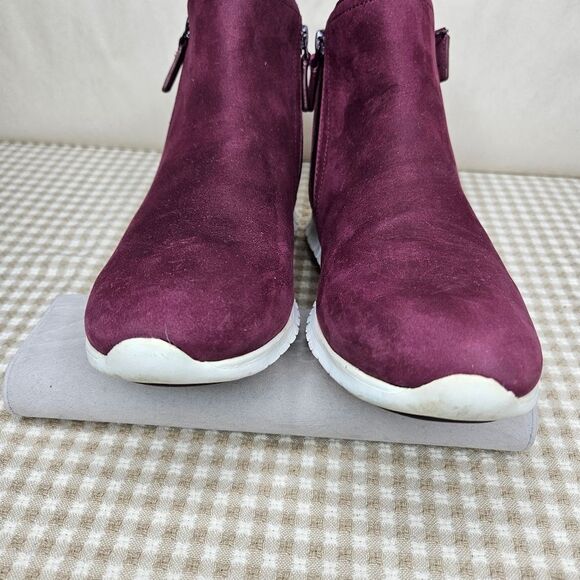 Cole Haan Zerogrand City Waterproof Winetasting Red Nubuck Suede Ankle Booties - Picture 6 of 10